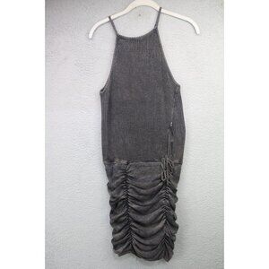 Free People One Waffle Weave Ribbed Bodycon Dress-Ruched-PS-BOHO-Goth